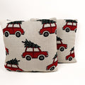 Knitted Christmas Car Cushion Cover | 100% Cotton, Handmade