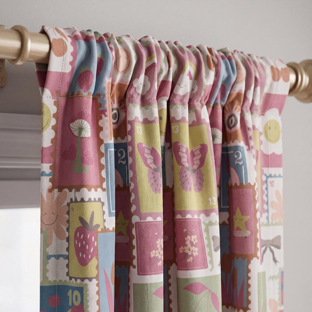 Colorful Garden Curtains for Kids Room, Whimsical Floral Curtains, Butterfly Nursery Drapes, Playroom Curtains, Custom Window Panels