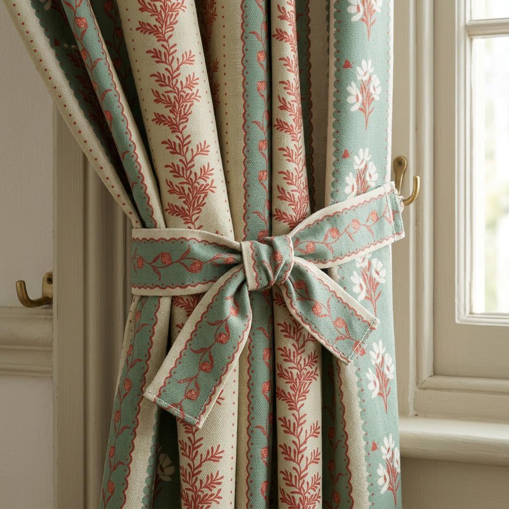 Custom Floral Curtains | Green Botanical Drapes, Euro Pleat Panels (Oeko-Tex Fabric)