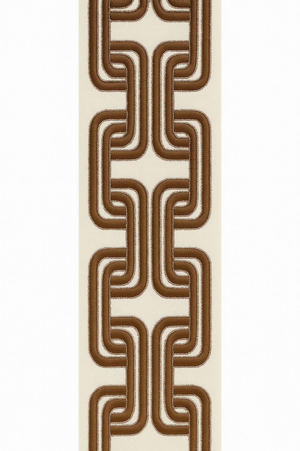 Modern Geometric Embroidered Fabric Trim – 13cm Curtain Border – 4 Color Options