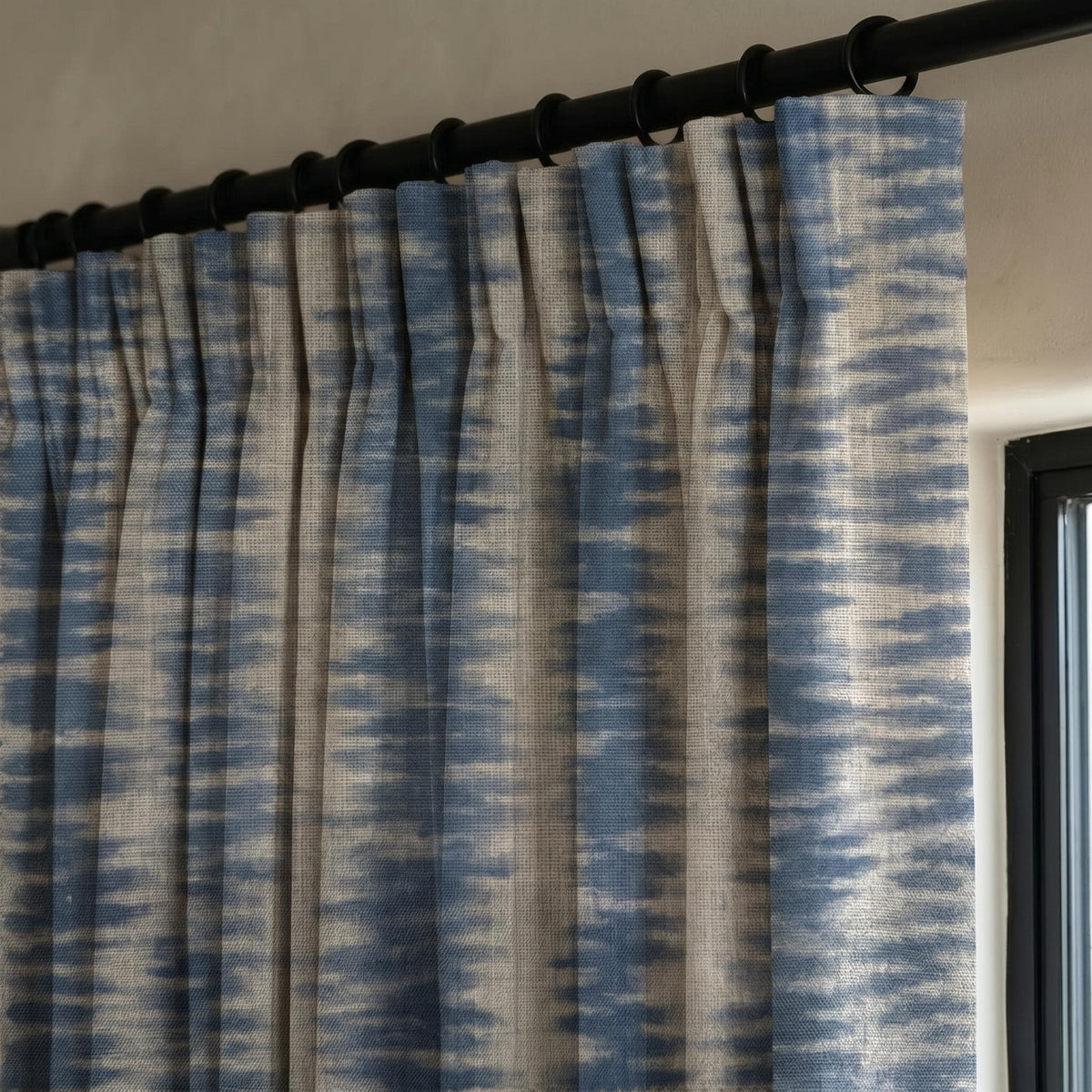 Blue Linen Blend Curtains, Custom Curtains, Modern Farmhouse Window Panels, Coastal Blue Curtains, Blackout Option, Back Tab Drapes