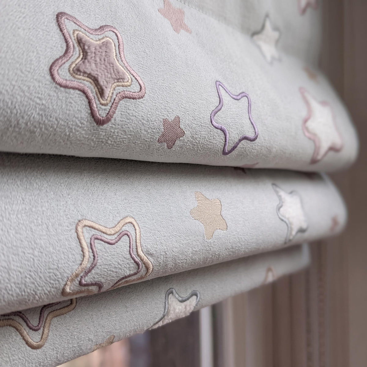 Embroidered Star Curtains for Nursery, Celestial Baby Room Curtains, Pastel Kids Curtains, Star Nursery Decor, Custom Drapes