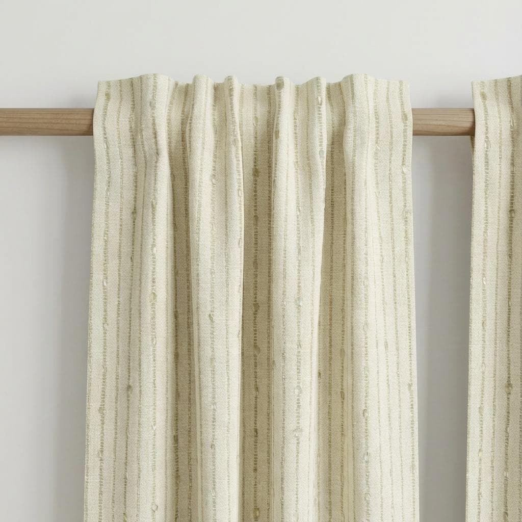 Textured Ivory Linen Curtains | Neutral Window Panels | Minimalist Drapes | Living Room Bedroom Curtains | Custom Size