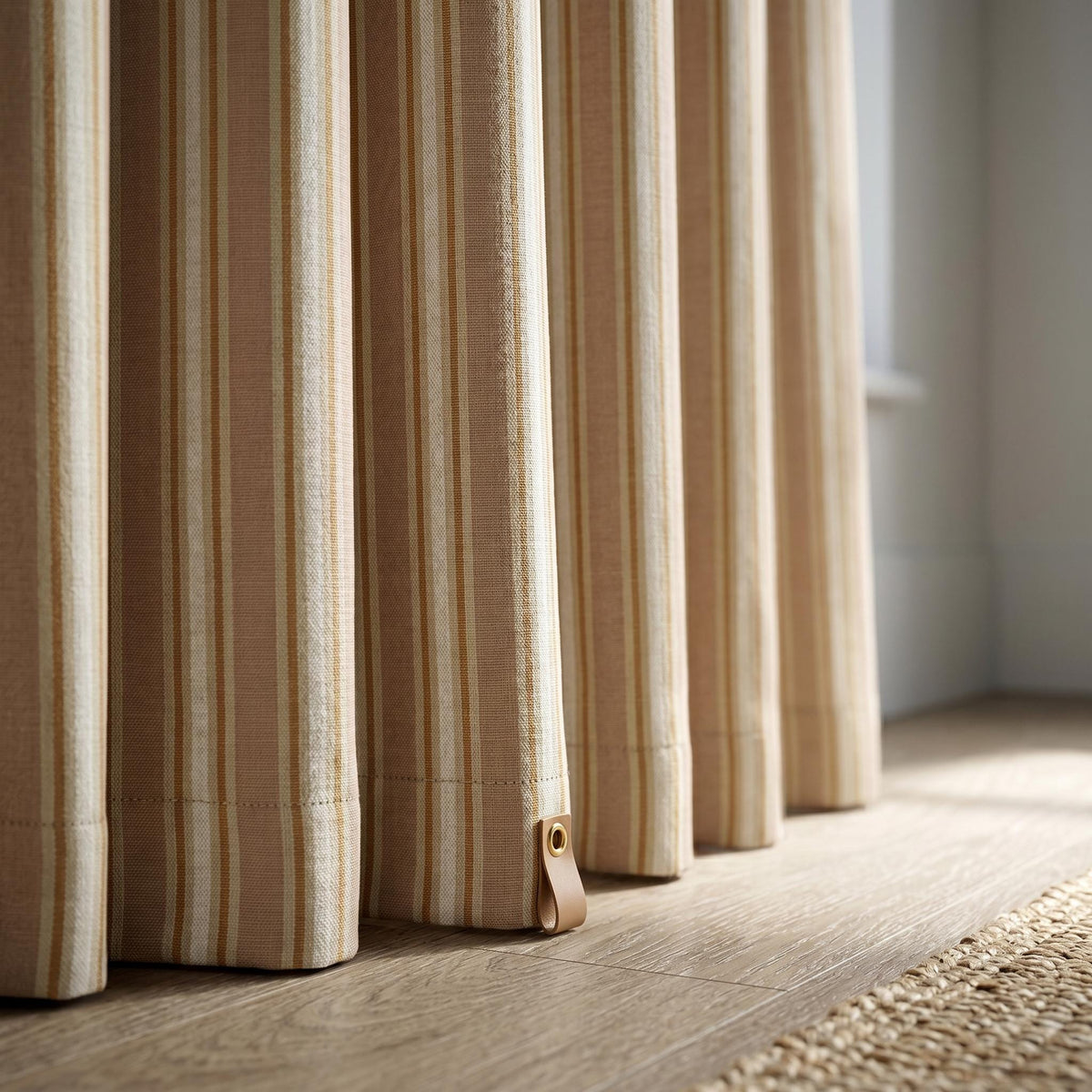 Beige Striped Curtains, Cotton Linen Curtain Panels, Oatmeal Neutral Drapes, Farmhouse Stripe Curtains, Custom Linen Look Window Curtains