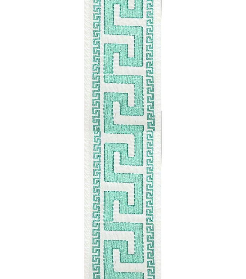 Greek Key Embroidered Trim: 5-Inch Polyester Border Ribbon