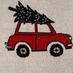 Knitted Christmas Car Cushion Cover | 100% Cotton, Handmade