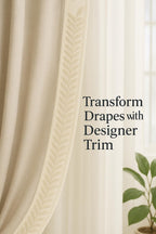 Champagne Leaf Embroidered Organza Trim: Ivory Lace Border, 10 cm Wide