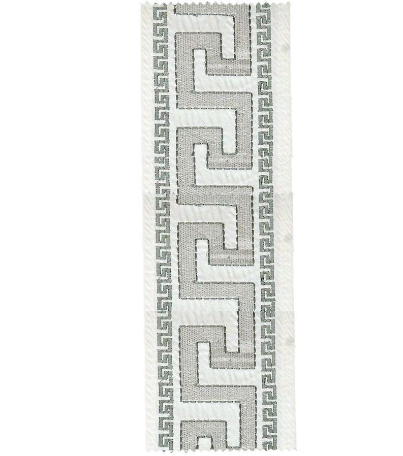 Greek Key Embroidered Trim: 5-Inch Polyester Border Ribbon