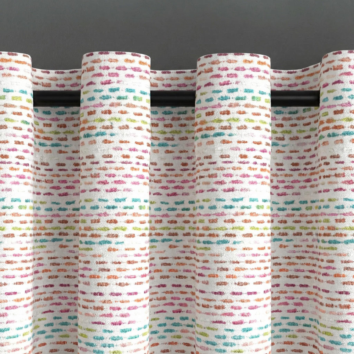 Multicolor Textured Cotton Curtains | Handwoven Look Drapes for Living Room, Bedroom & Playroom