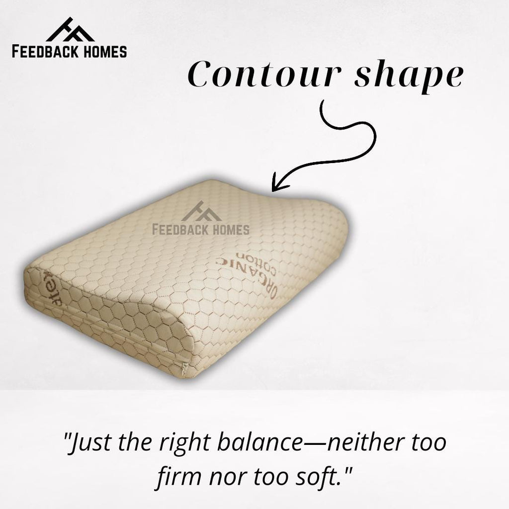 Natural Latex Orthopedic Pillow – Contour Shape with Organic Cotton Cover