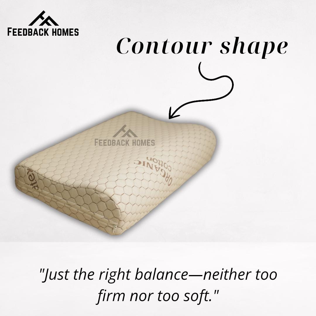 Natural Latex Orthopedic Pillow – Contour Shape with Organic Cotton Cover