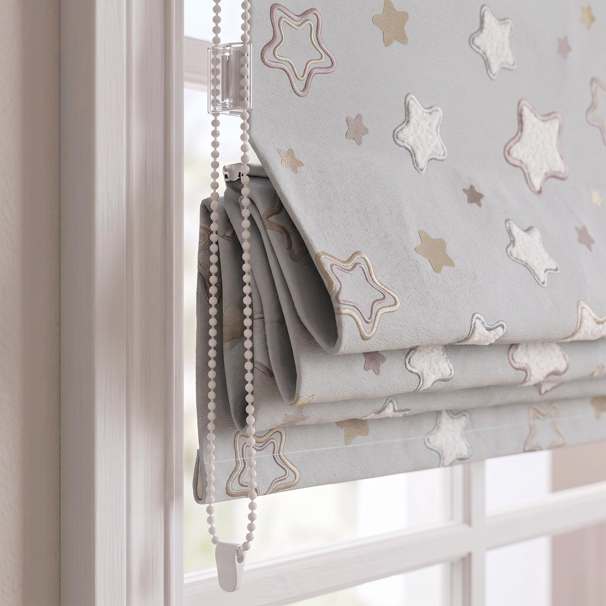 Embroidered Star Curtains for Nursery, Celestial Baby Room Curtains, Pastel Kids Curtains, Star Nursery Decor, Custom Drapes