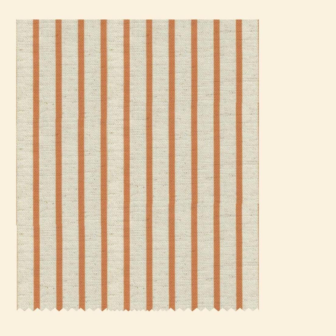 Terracotta Striped Linen Curtains — Custom Size | Grommets, Rod Pocket, Back Tabs, or Hooks Top | Light-Filtering or 100% Blackout Liner