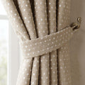 Beige Dot Curtains, Textured Polka Dot Curtain Panels, Neutral Farmhouse Drapes, Custom Bedroom Living Room Curtains