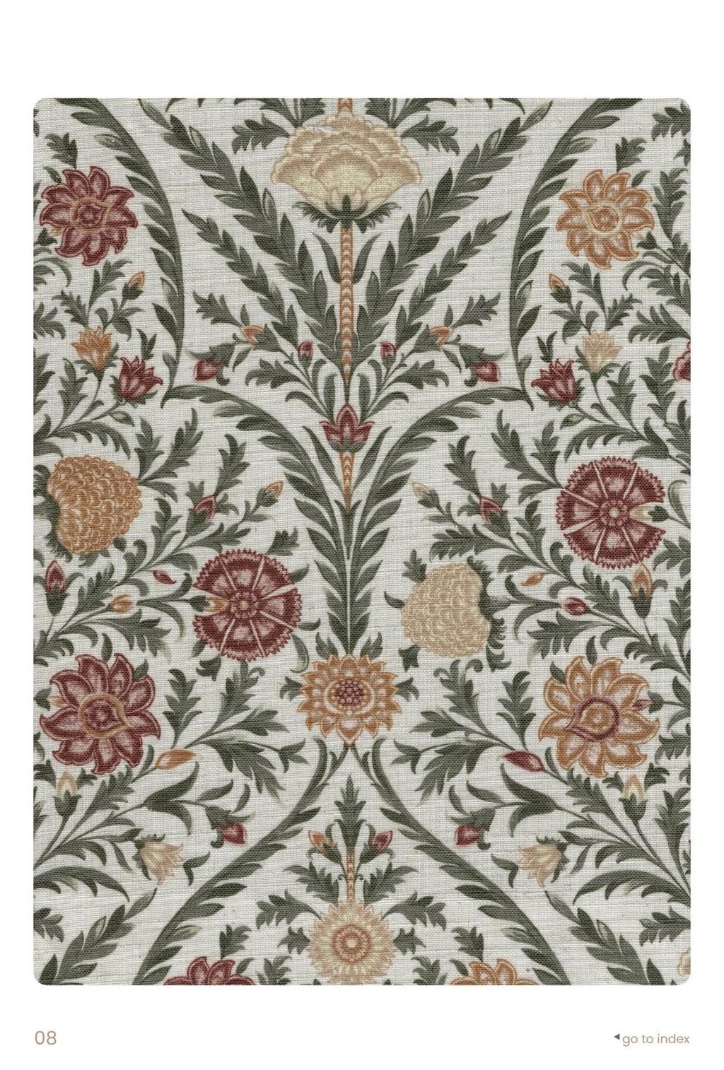 Botanical floral cotton curtains, neutral earthy botanical drapes, traditional cottage window panels, custom curtains