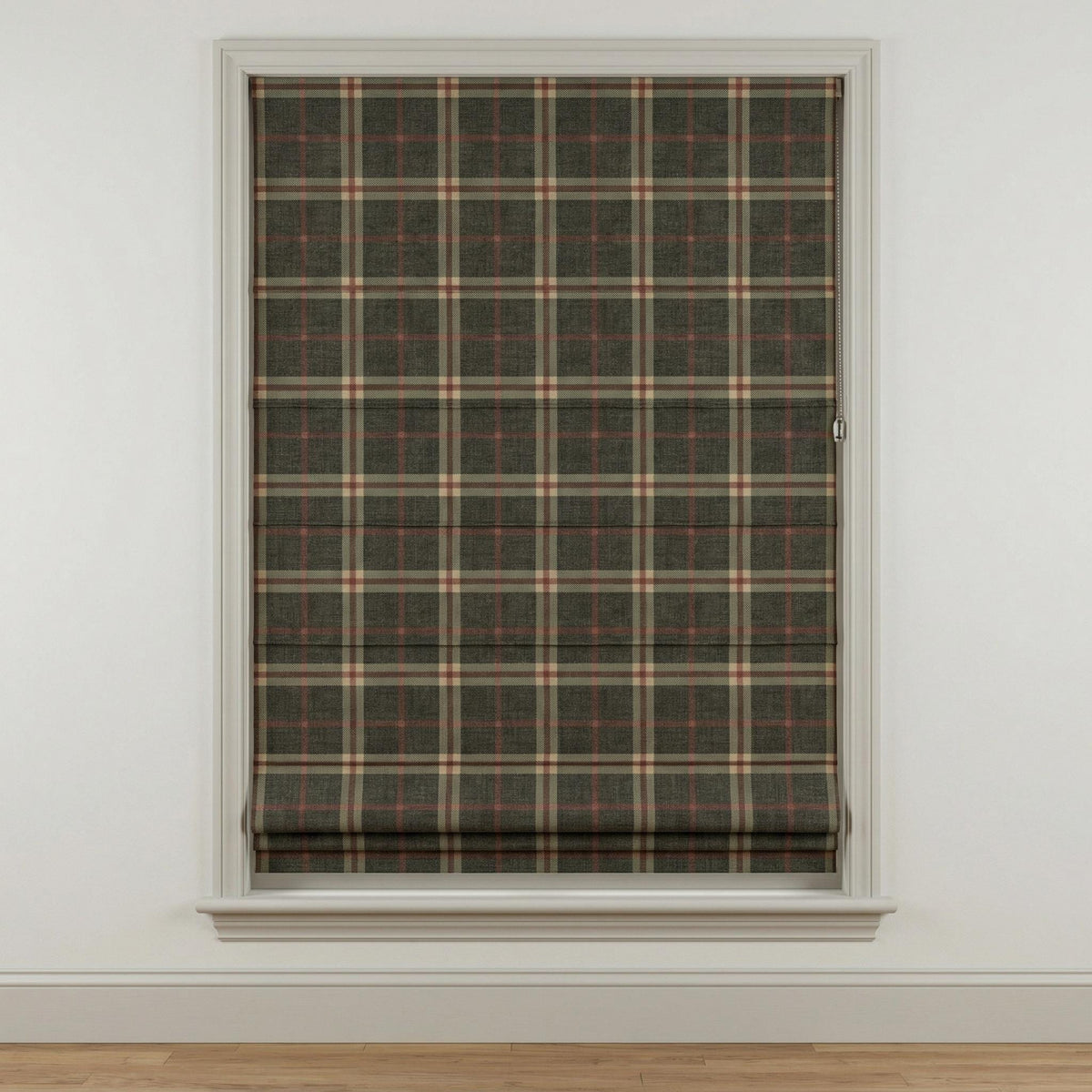 Plaid Roman Shade | Tartan Roman Blind | Custom Roman Shade | Farmhouse Window Shade | Linen Look Roman Curtain