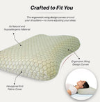 Orthopedic Contour Wing Latex Pillow – Ergonomic Neck & Shoulder Support for Better Sleep, 17x27 Inch
