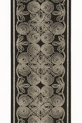 Embroidered Lace Trim: Black & Cream Floral Cotton-Poly Border