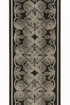 Embroidered Lace Trim: Black & Cream Floral Cotton-Poly Border