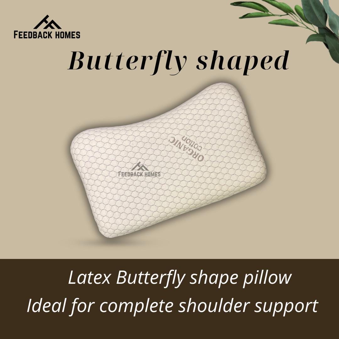 Orthopedic Contour Wing Latex Pillow – Ergonomic Neck & Shoulder Support for Better Sleep, 17x27 Inch