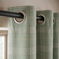 Green Plaid Curtains, Tailored Tartan Window Drapes for Living Room & Bedroom, Woven Fabric Window Coverings