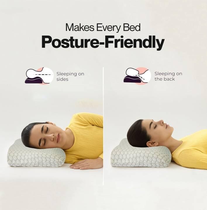 Orthopedic Contour Wing Latex Pillow – Ergonomic Neck & Shoulder Support for Better Sleep, 17x27 Inch