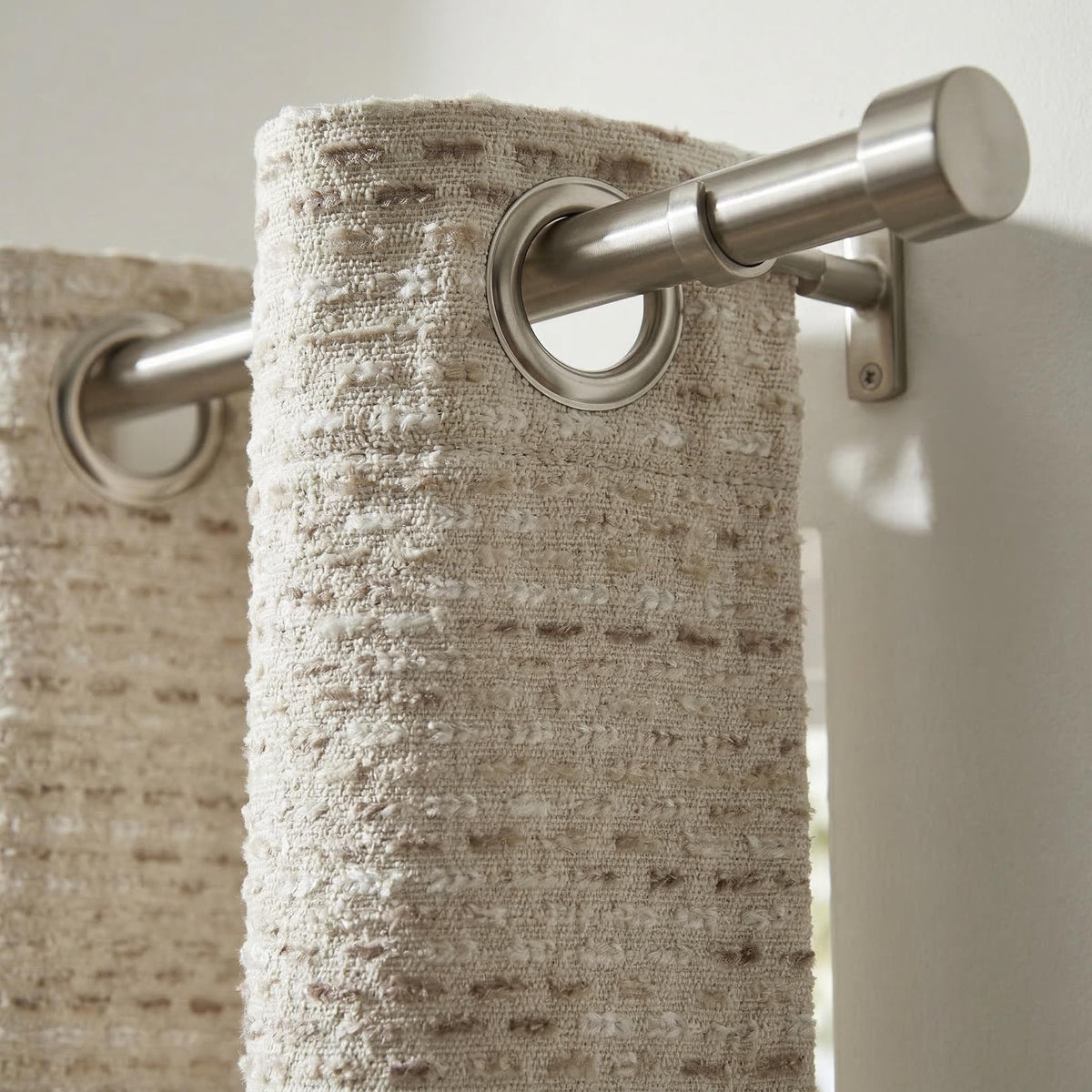 Textured Neutral Curtain Panel | Cream Tufted Curtain | Rod Pocket Curtain | Farmhouse Linen Look Drapes | Custom Size Window Curtain