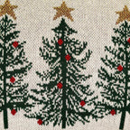 Festive Knit Cushion Cover | Cotton Lumbar Pillow | Winter Tree & Stocking Designs | Handmade Knitted Cover