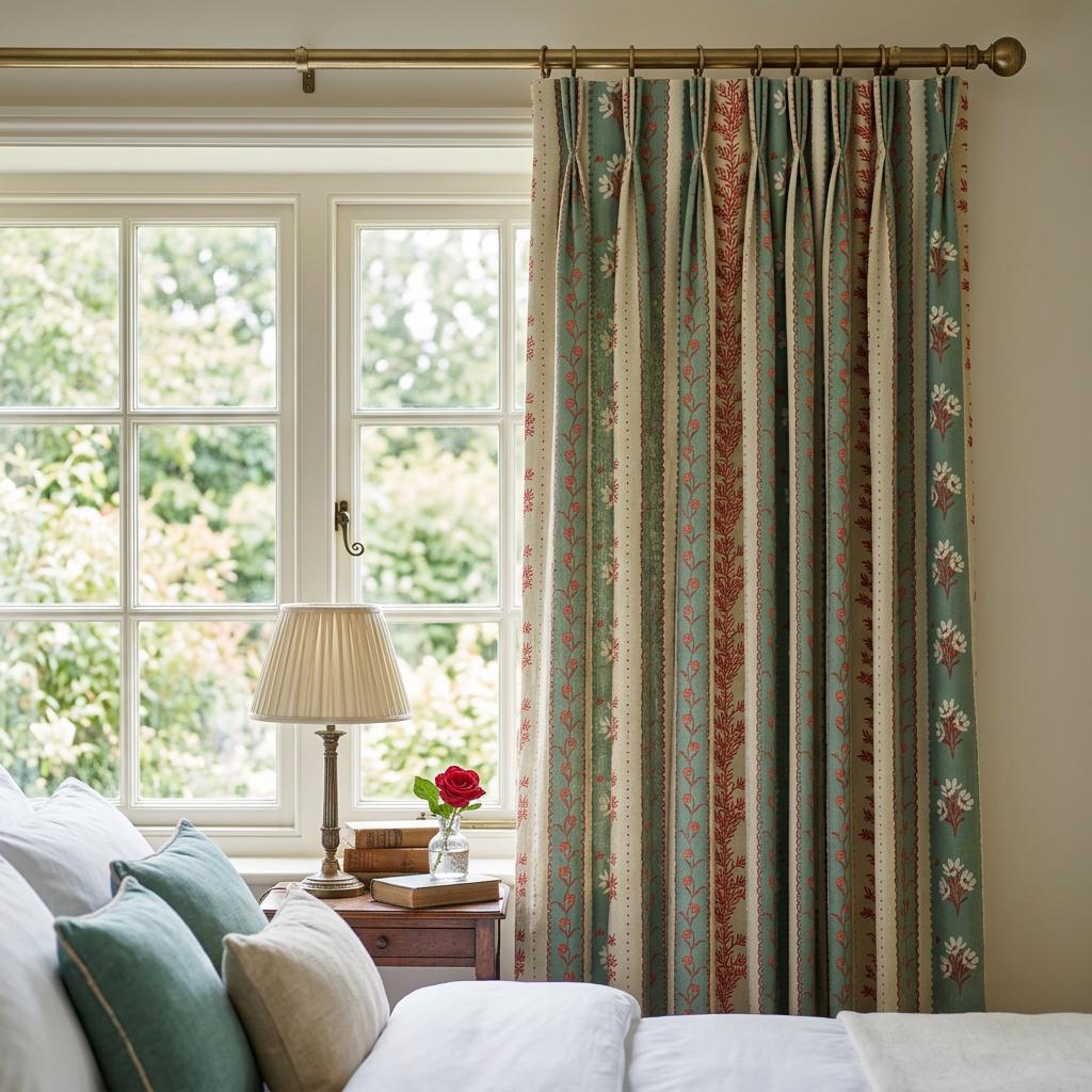 Custom Floral Curtains | Green Botanical Drapes, Euro Pleat Panels (Oeko-Tex Fabric)