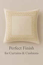 Champagne Leaf Embroidered Organza Trim: Ivory Lace Border, 10 cm Wide