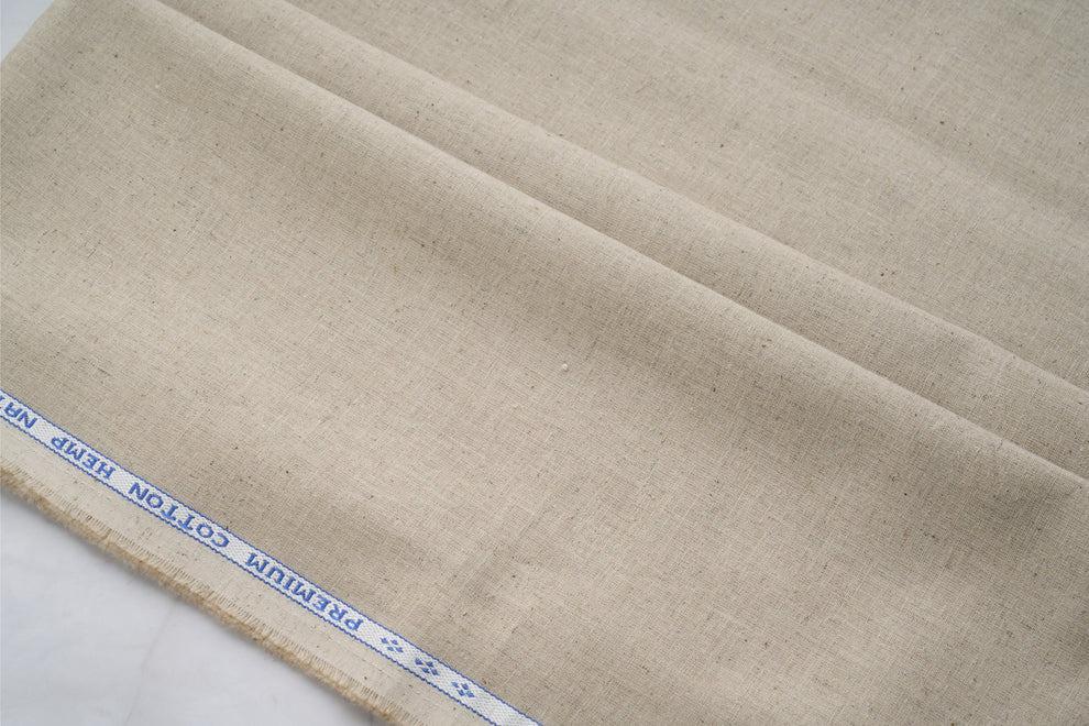 Natural Hemp Cotton Fabric: Lightweight Woven Blend for Sewing