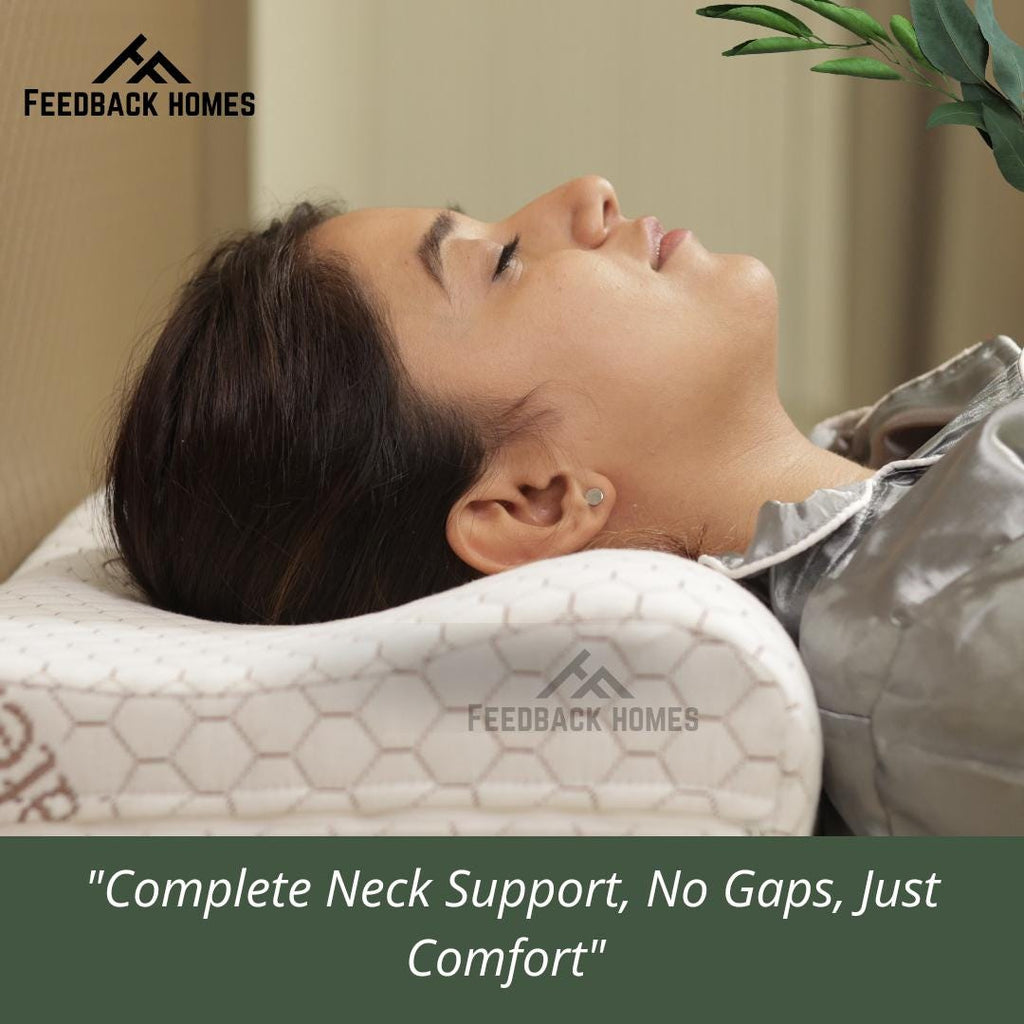 Natural Latex Orthopedic Pillow – Contour Shape with Organic Cotton Cover