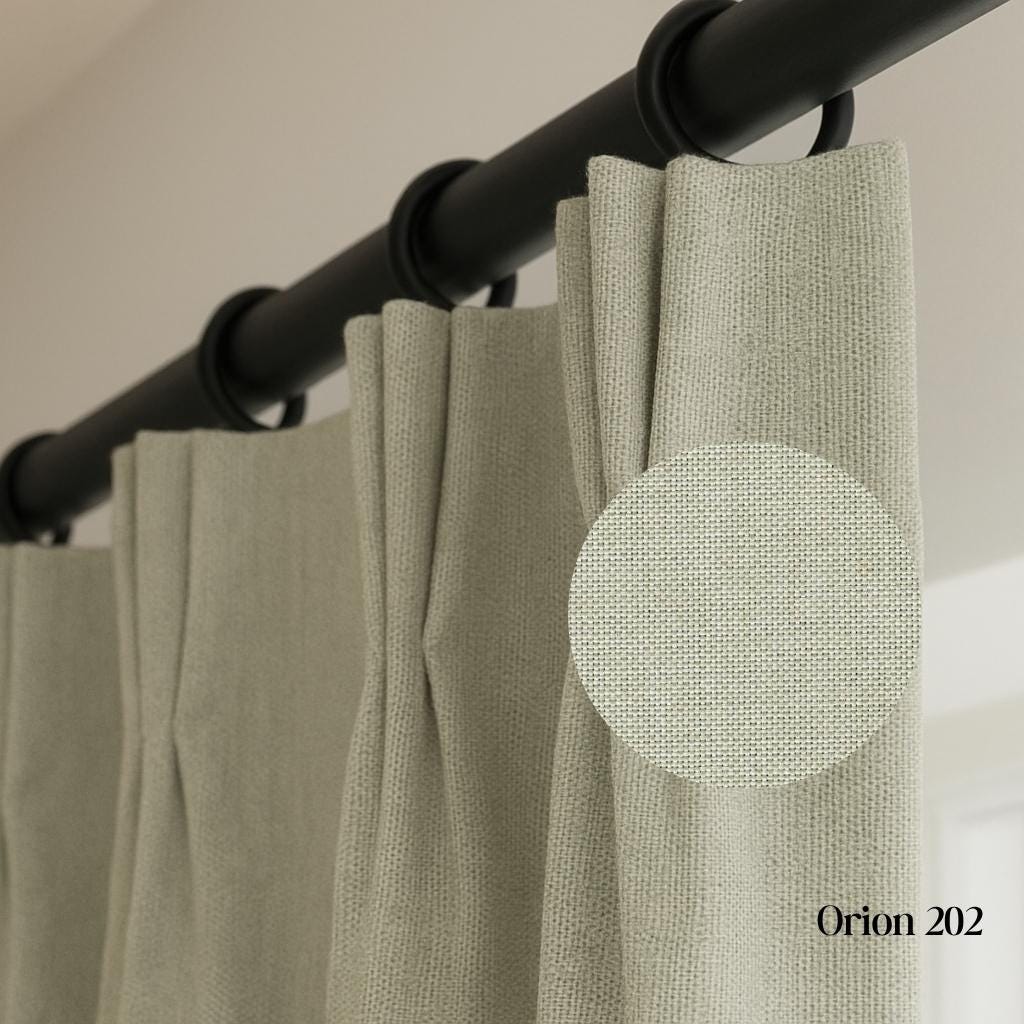 Blackout Linen Feel Curtain, Rod Pocket, Grommet, Hook, Track