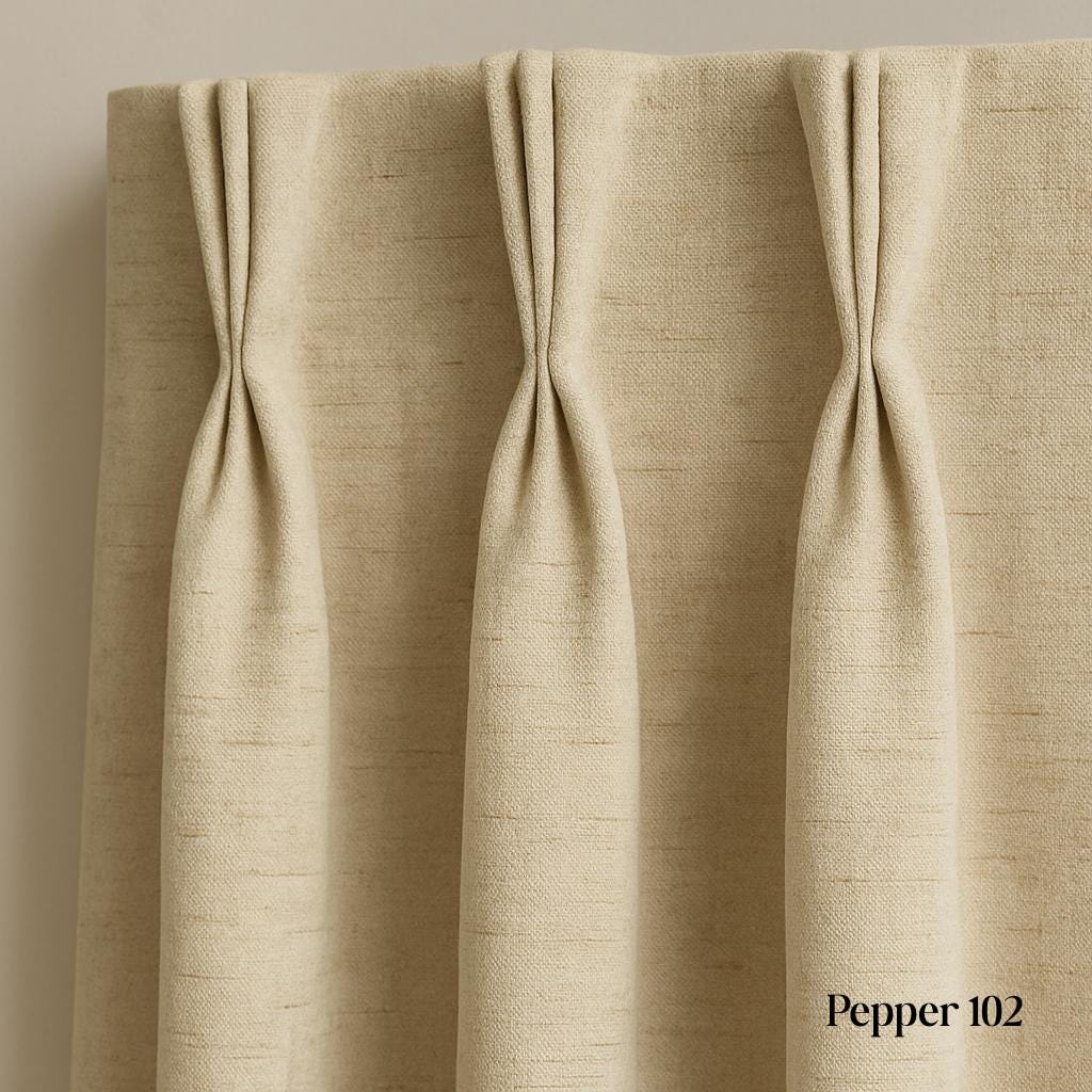 Blackout Linen Feel Curtain, Rod Pocket, Grommet, Hook, Track
