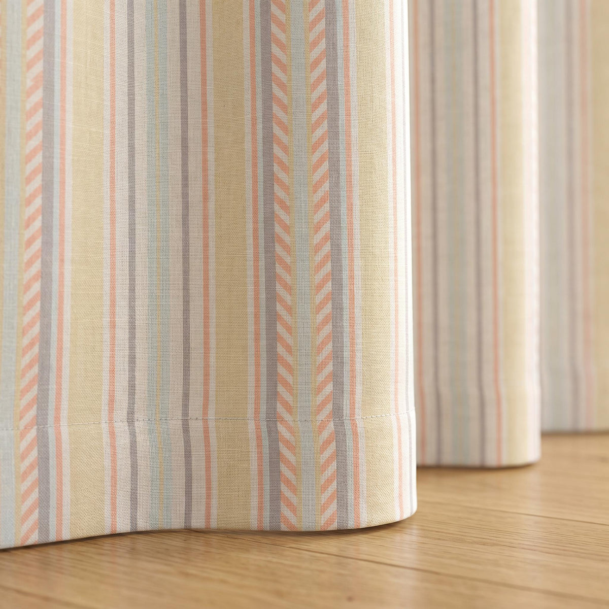 Kids Room Striped Curtains, OEKO-TEX® STANDARD 100 Linen Cotton Curtain, Pastel Nursery Drapes, Light Filtering Window Panel
