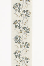 Embroidered Floral Trim: Blue, Gold & Olive Green Cotton-Polyester Jacquard Border