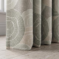 Modern Geometric Cotton Blend Curtain Panel | Custom Printed Drapes | Sage Green Neutral Window Curtains