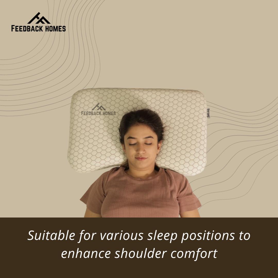 Orthopedic Contour Wing Latex Pillow – Ergonomic Neck & Shoulder Support for Better Sleep, 17x27 Inch