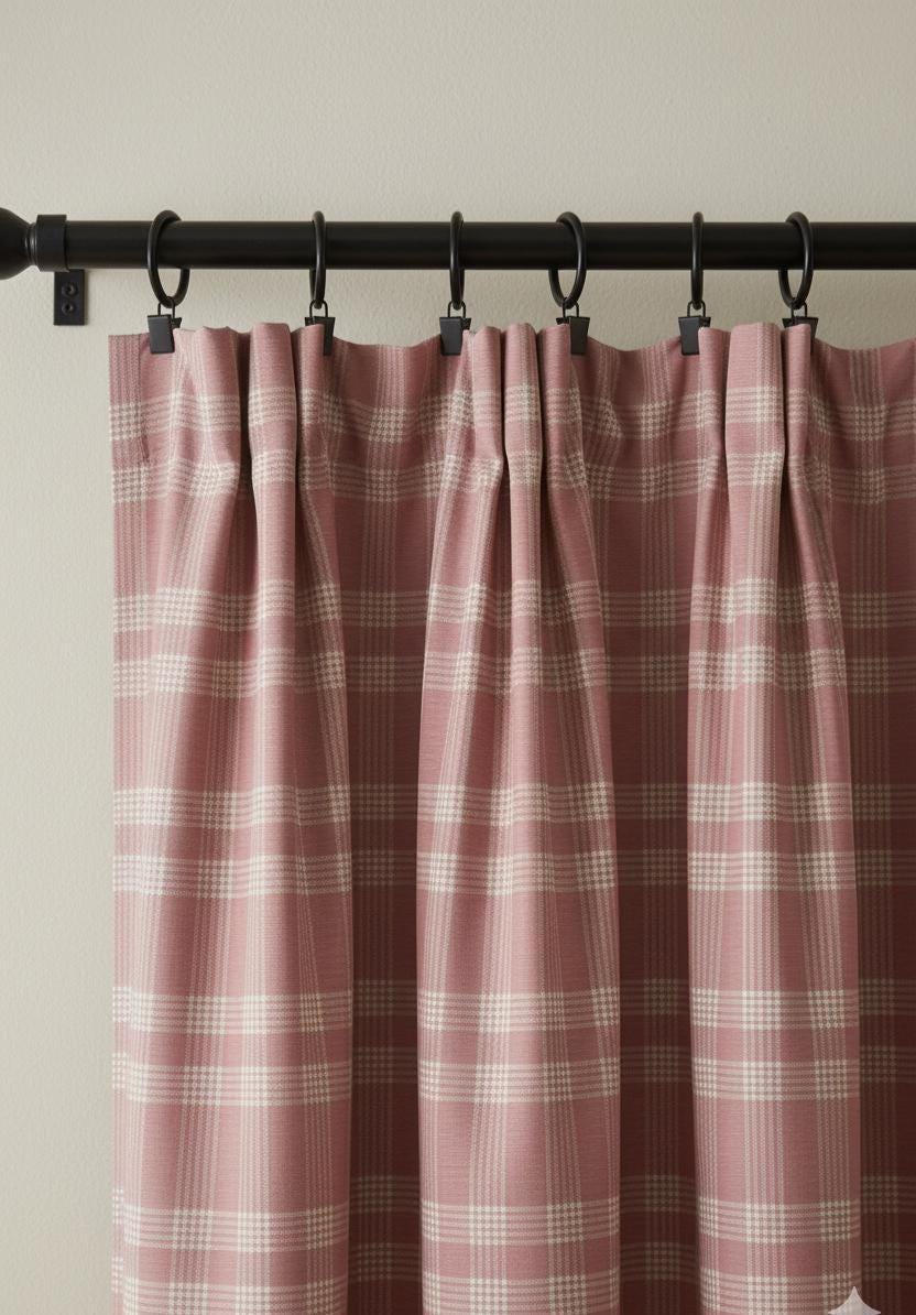 Handmade Plaid Pinch Pleat Curtains – Blackout or Cotton Lined