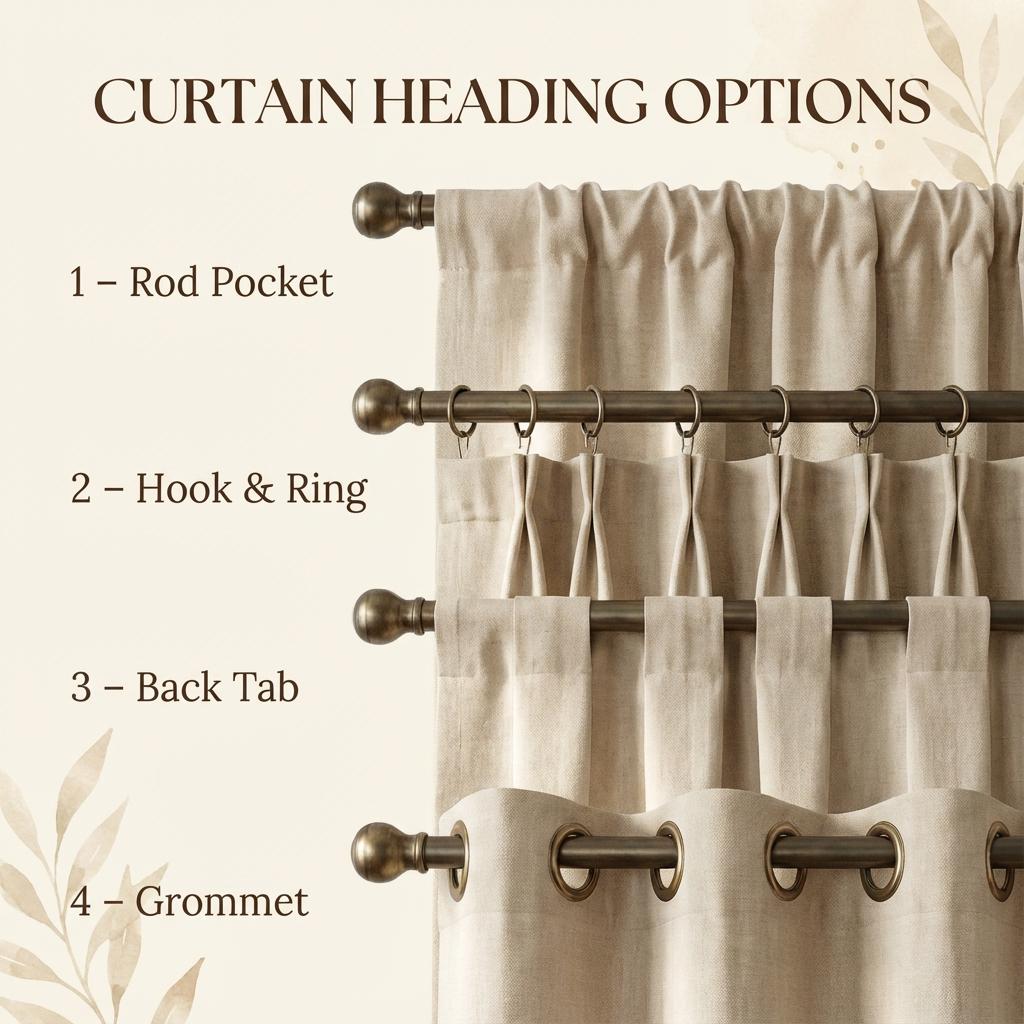 Abstract Line Linen Curtain, Beige Neutral Drapes with Rust Contour Design, Custom Made Modern Window Curtain