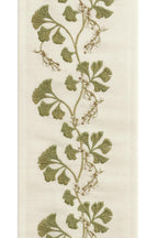 Embroidered Floral Trim: Blue, Gold & Olive Green Cotton-Polyester Jacquard Border