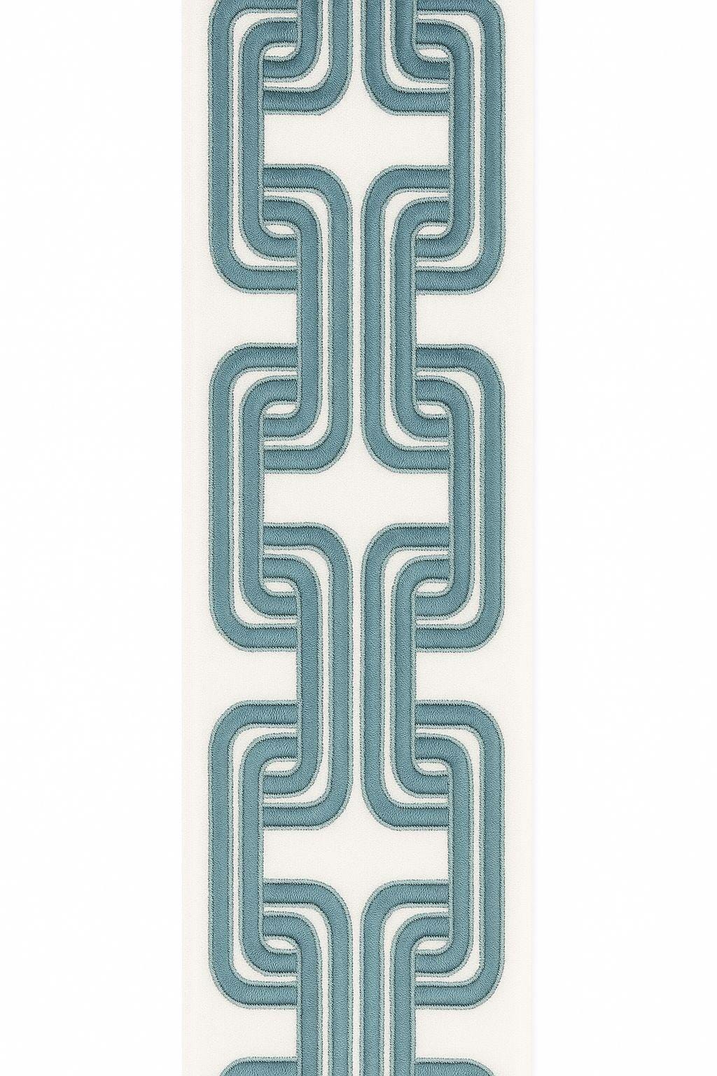 Modern Geometric Embroidered Fabric Trim – 13cm Curtain Border – 4 Color Options
