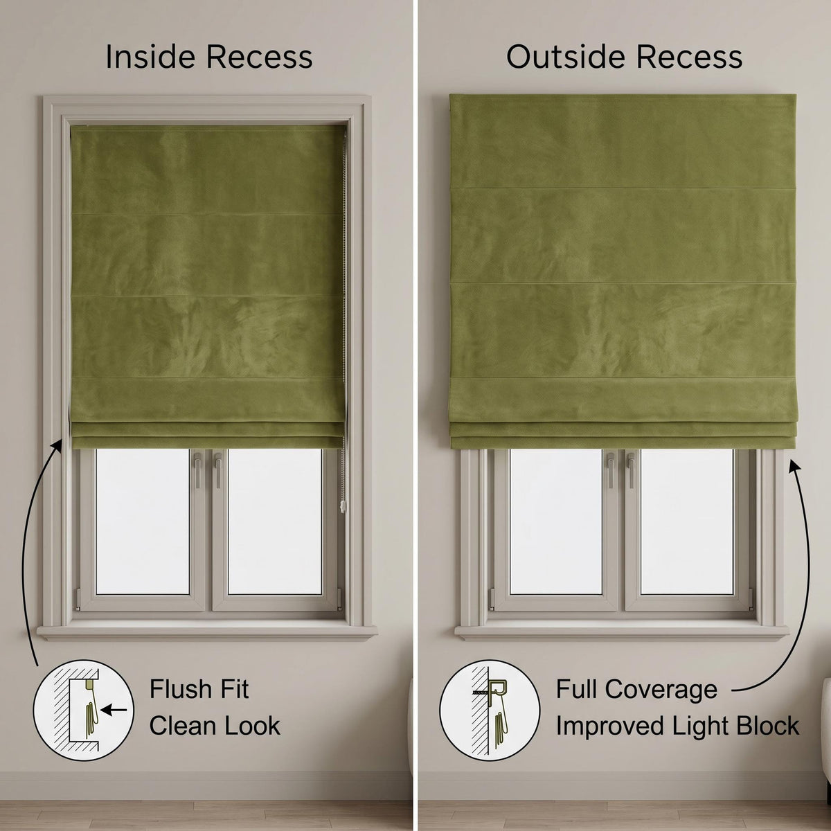 Olive Green Roman Shade, Solid Velvet Roman Blind, Moss Green Window Treatment, Custom Roman Curtain, Bedroom Shade, Blackout Option