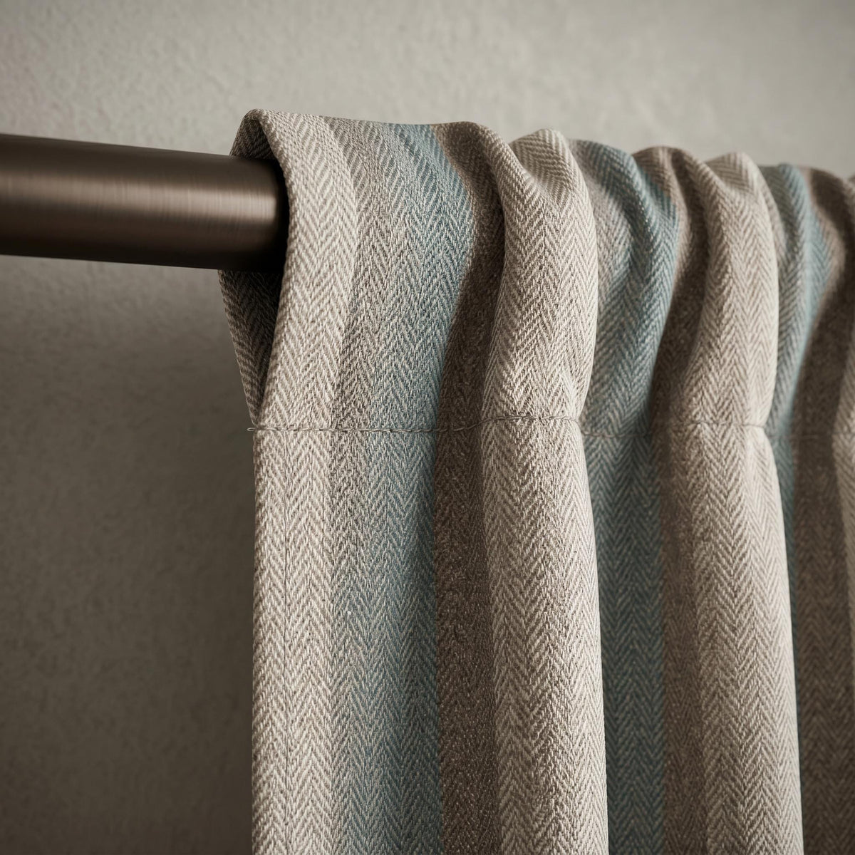Custom Herringbone Curtains, Neutral Striped Drapes, Made to Measure Window Panels for Living Room Bedroom