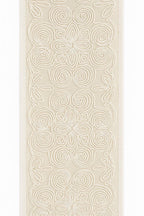 Embroidered Lace Trim: Black & Cream Floral Cotton-Poly Border