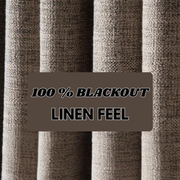 Blackout Linen Feel Curtain, Rod Pocket, Grommet, Hook, Track