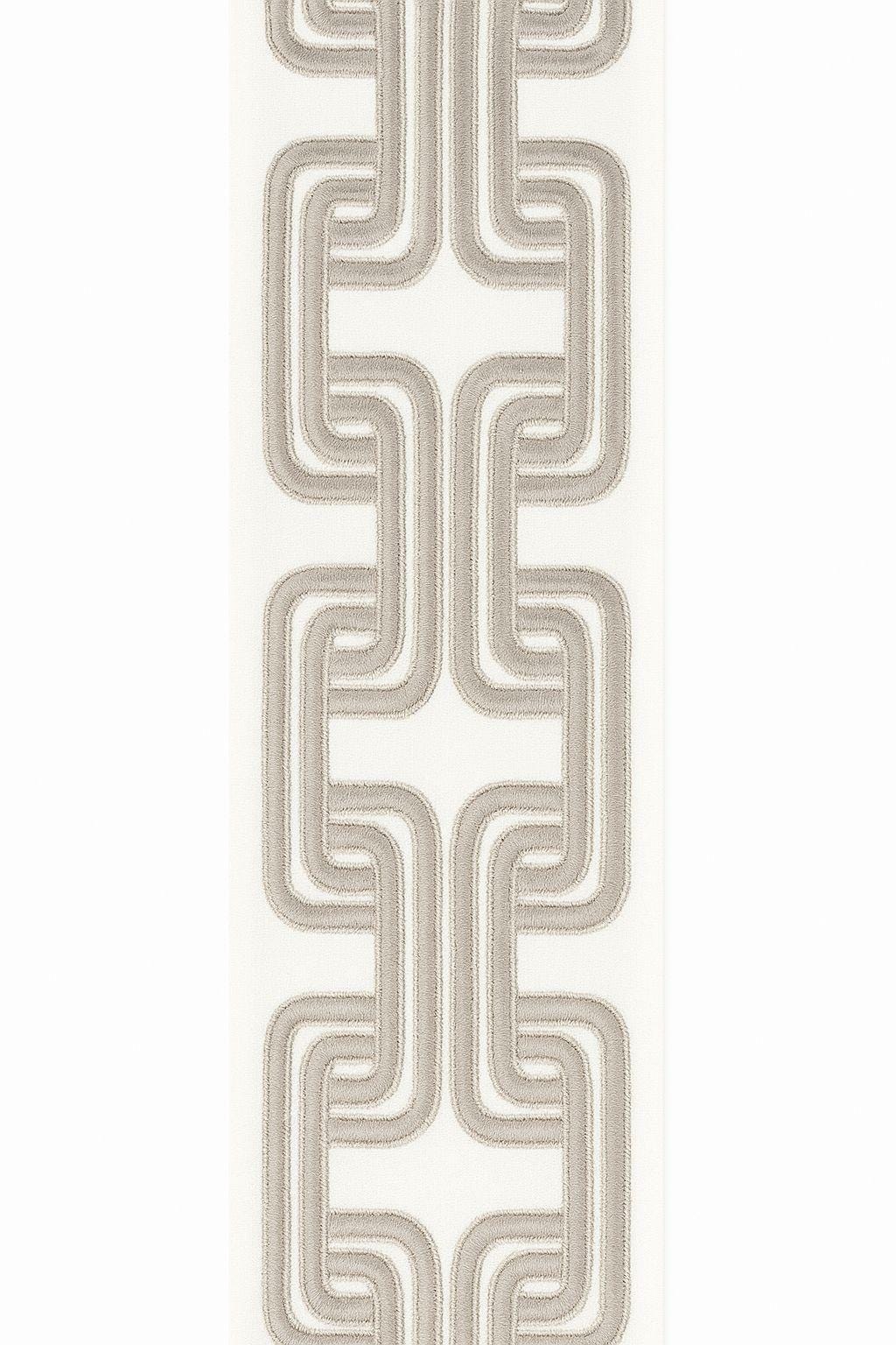 Modern Geometric Embroidered Fabric Trim – 13cm Curtain Border – 4 Color Options
