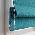 Teal Textured Roman Shade, Custom Roman Blind, Turquoise Window Shade, Linen Look Roman Shade, Coastal Window Treatment