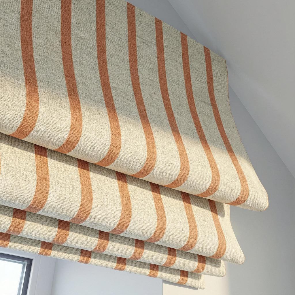 Modern Geometric Roman Blind Custom Size, Linen Look Window Shade, Made to Order