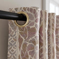 Botanical Floral Cotton Linen Curtains – Muted Mauve, Taupe Textured Drapes – Vintage Elegance Bedroom and Living Room Window Panels